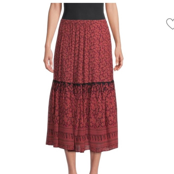 KOBI HALPERIN Charlie Tiered Midi Skirt Size M.